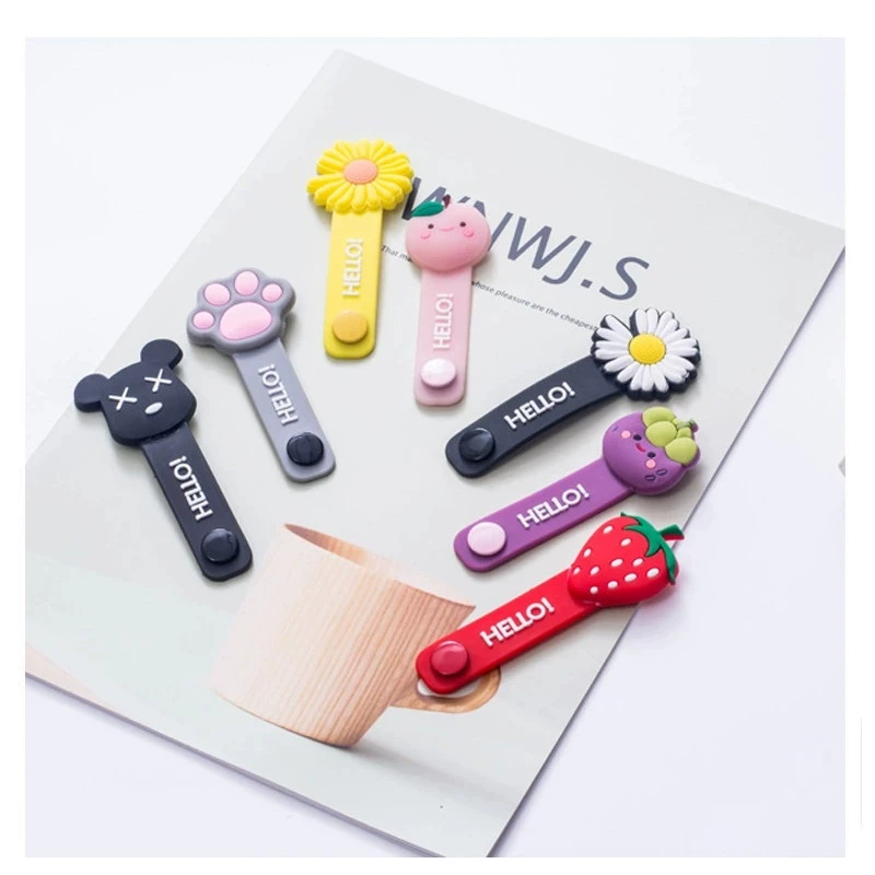 Картонные милые силиконовые кабель-стяжки, система хранения, наушники, кабель для зарядки