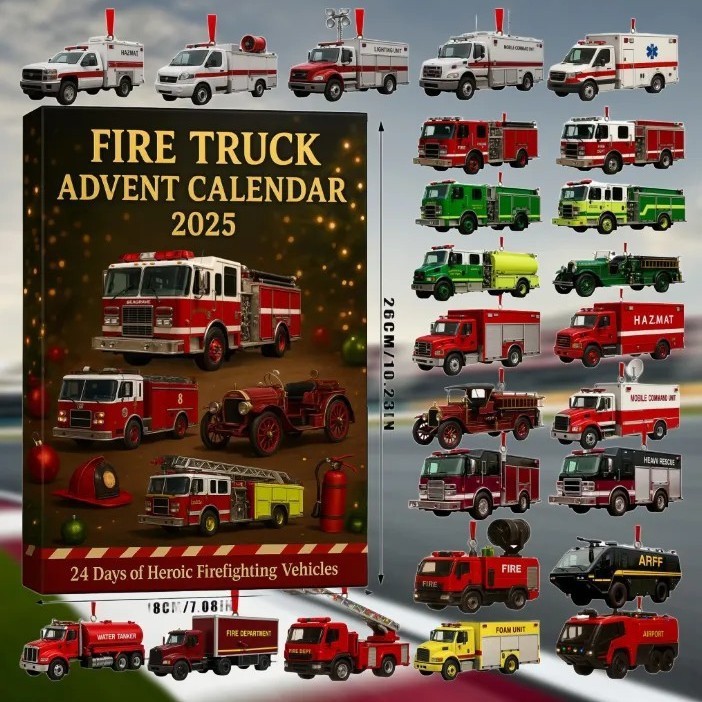 独立站新品FIRE TRUCK ADVENT CALENDAR 2025消防车降临节日历|undefined