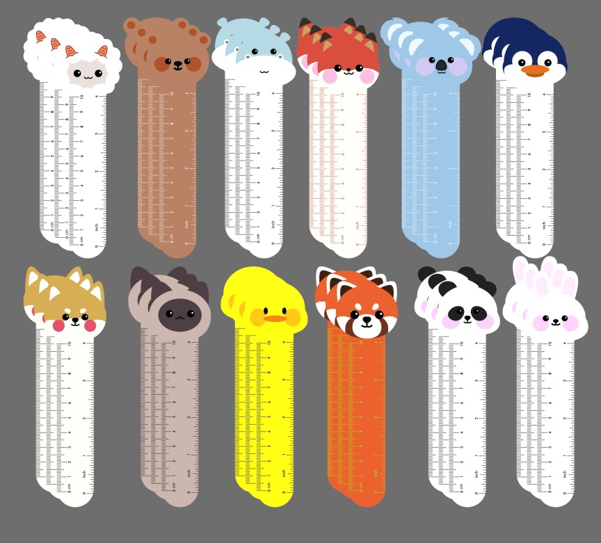 动物尺子书签