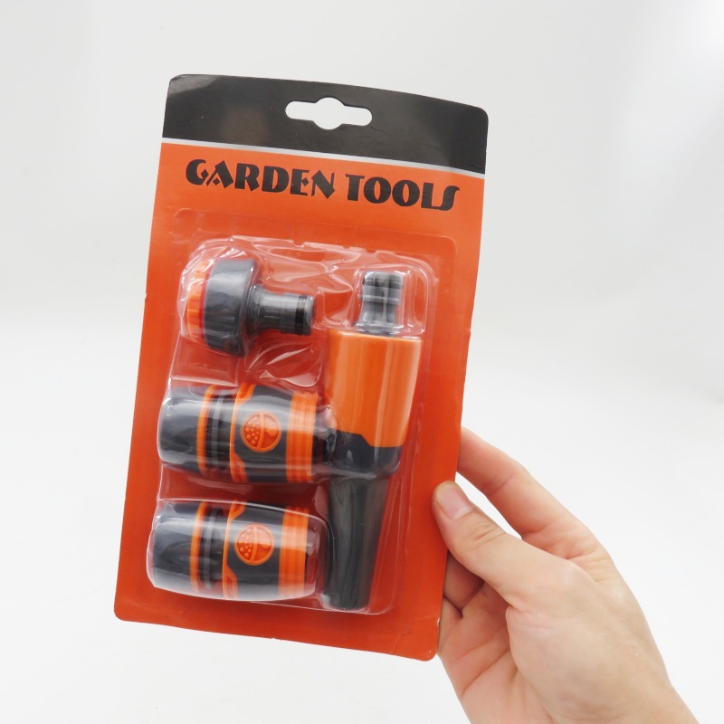 外贸1/2直喷枪接头四件套 洗车水枪园林浇花洗车喷枪胶接头套装