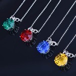 直播爆款仿天然烟花切工蝴蝶结黄钻项链 超闪15克拉精工彩宝吊坠