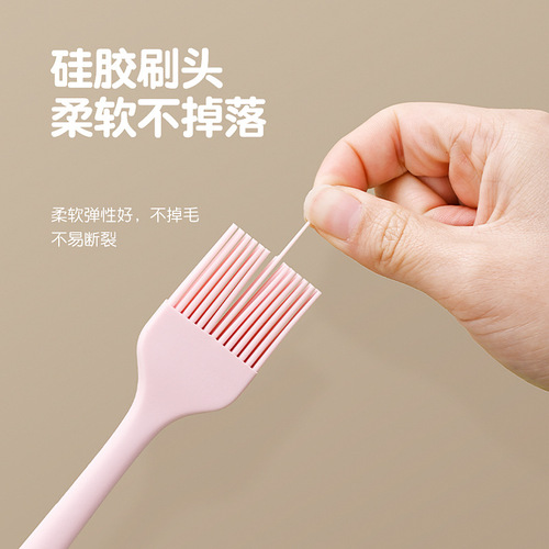 High-temperature resistant silicone brush, food-grade seasoning brush, pancake griddle brush, sauce spreader, scraper, no shedding, barbecue brush set