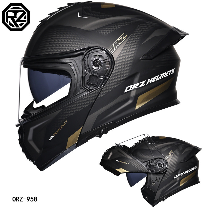 Orz casco de coche eléctrico masculino y femenino casco de verano doble espejo trasero medio completo personalidad cuatro estaciones pareja Bluetooth