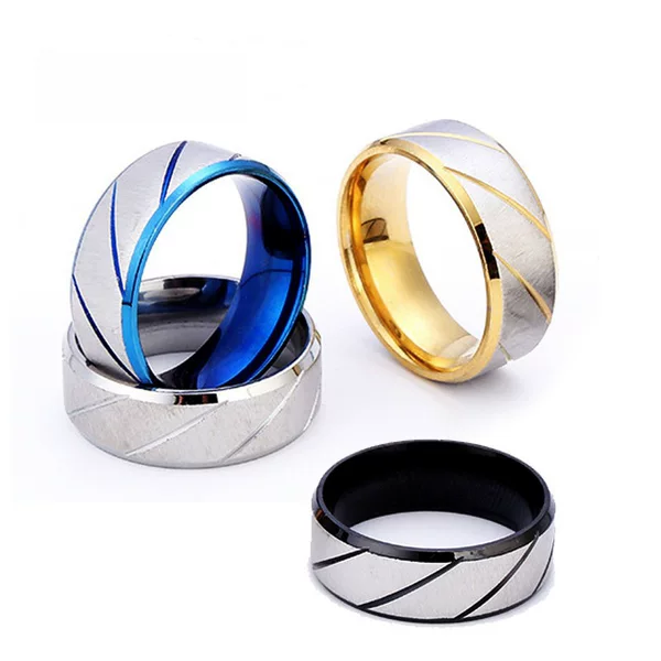 Europe and the United States cross-border stainless steel titanium steel ring Fashion men's and women's twill non-fading jewelry female source manufacturers direct supply