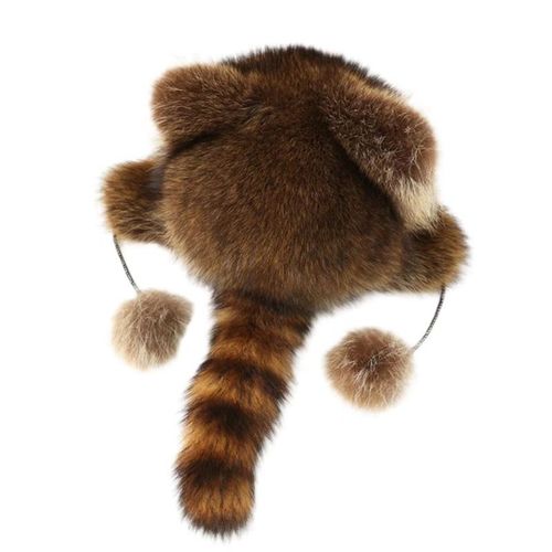 2024 New Small Raccoon Furry Hat, Lei Feng Style – Winter and Autumn Warm-Keeping Ear-Protecting Fur Cap, Unisex Design