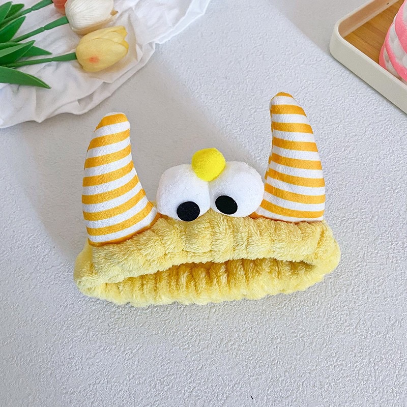 Caricatura verde rana correa de cabello mujer nuevo lindo gran ojo correa de cabello lavar la cara correa de cabello máscara de Navidad tocado