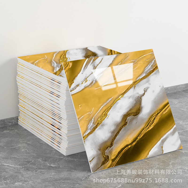 跨境出口批发30*30cm 仿瓷砖大理石纹自粘墙壁纸护墙板铝塑板贴纸|undefined