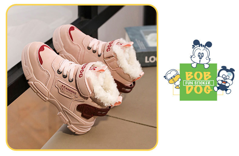 Babudou, scarponcini invernali da bambina in pile, caldi e comodi, per bambini più grandi, modello Martin, con suola in gomma, per esterni_voghion.com