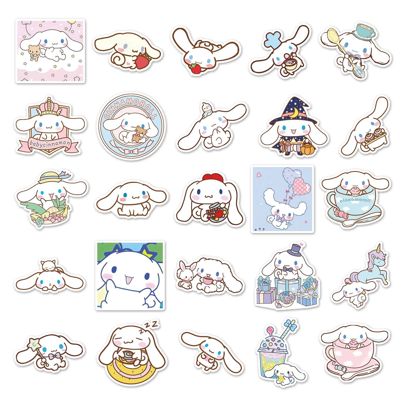50 штук наклеек Cinnamoroll собака Cinnamoroll длинноухая собака Санрио мультяшный милый DIY водостойкие декоративные наклейки
