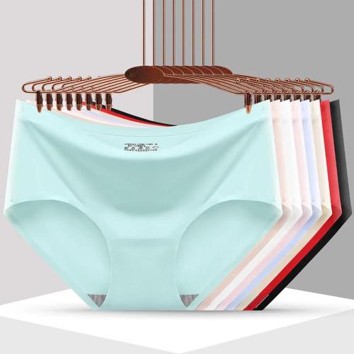 Women's ice silk seamless underwear one-piece underwear breathable mid-waist sexy women's underwear briefs bare head 810