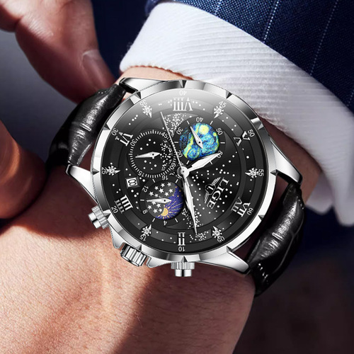 Men's Quartz Watch Fashion Business Strap Waterproof Three-Hour Hand Watch Men's Wholesale One-Time Shipping Cross-Border New Arrival
