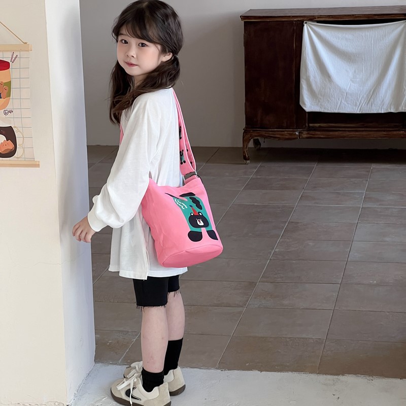 Caricatura encantadora bolsa de hombro de dos lados para niños y niñas, bolsas de cubo de agua para bebés, bolsas de cambio para niños de comercio exterior