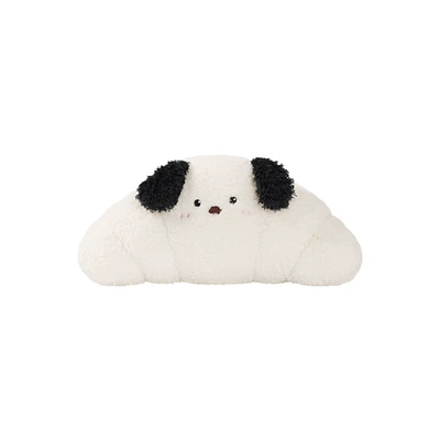 2025 New Car Headrest, Neck Pillow, Cute Car Lumbar Support, Creative Plush Car Seat Cushion, Lumbar Pillow (Waist support) - croissant-puppy-headrest-white