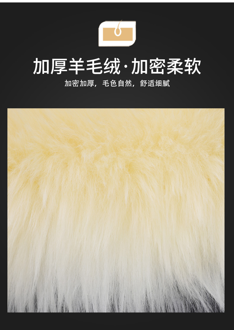 Cross-border New Australian Small Three-piece Set Tie-free Non-slip Seat Cushion Fur One-piece Warm Seat Cover Wool Car Cushion