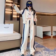 女童套裝春秋款新款2023洋氣炸街中大童秋季運動休閒網紅兒童秋裝