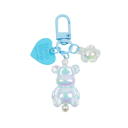 Luminous Bear Pendant New Love Color-plated Three-dimensional Bear Doll Car Keychain Headphone Case Bag Decoration
