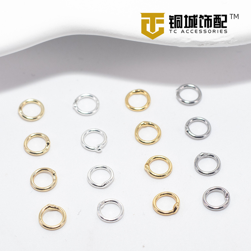18K gold-wrapped color-preserving closed ring with real gold-plated welding circle manual diy finishing dead-end connection ring tail chain accessories 18K gold-wrapped color-preserving closed ring with real gold-plated welding circle manual diy finishing dead-end connection ring tail chain accessories