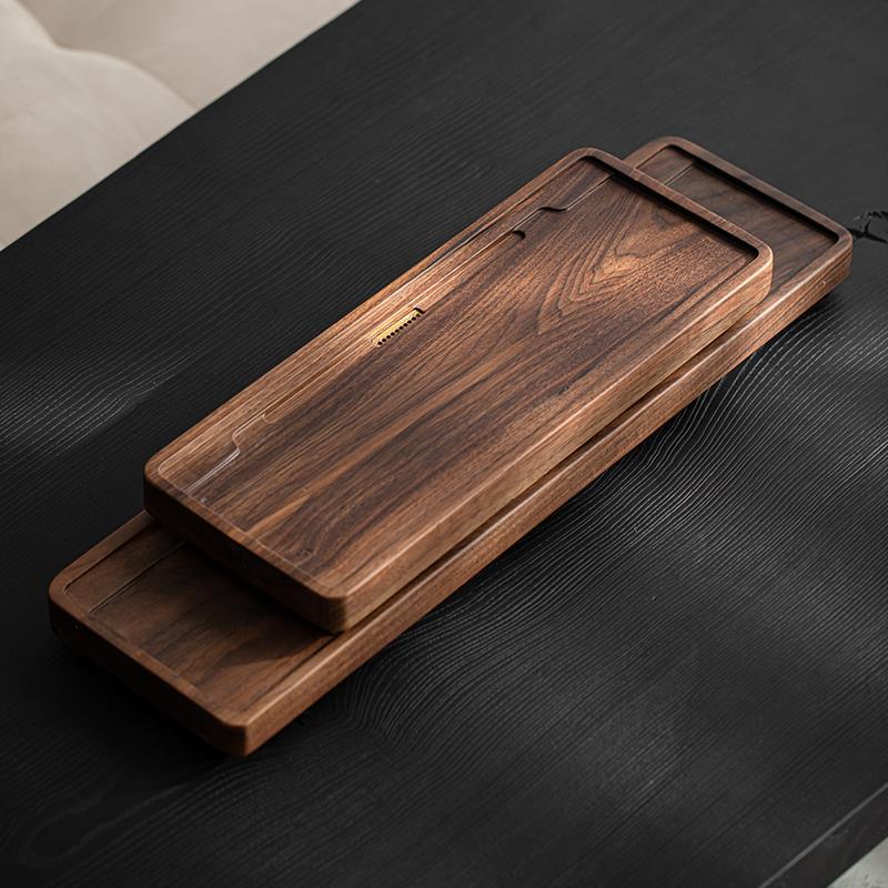 Toda la mesa de té de madera maciza de nogal negro norteamericano bandeja de té de drenaje japonés hogar Luz de lujo té de alta gama mar simple