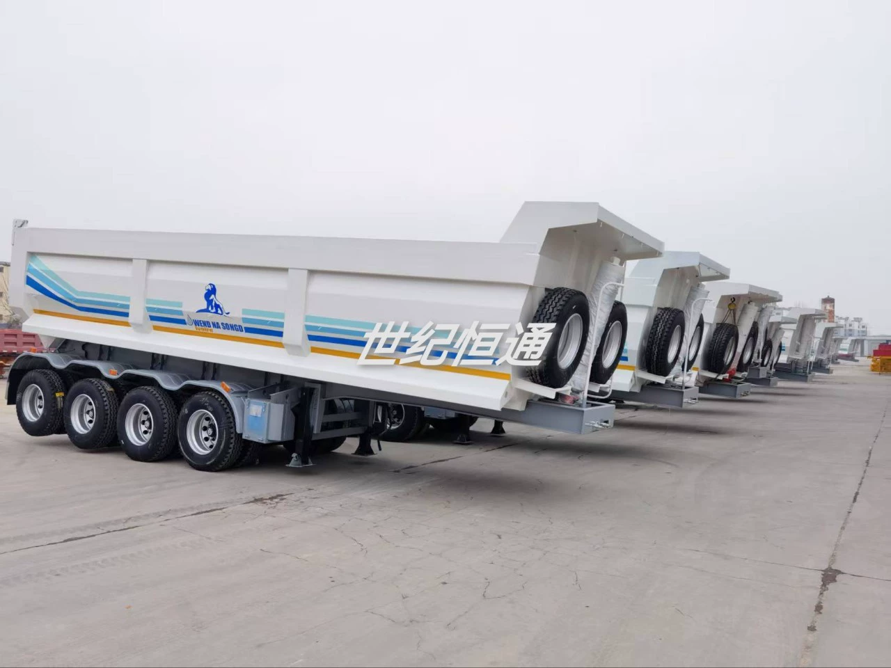 Производитель внешних прицепов, задний самосвальный полуприцеп, 4-осный задний самосвальный прицеп, задний самосвальный грузовик