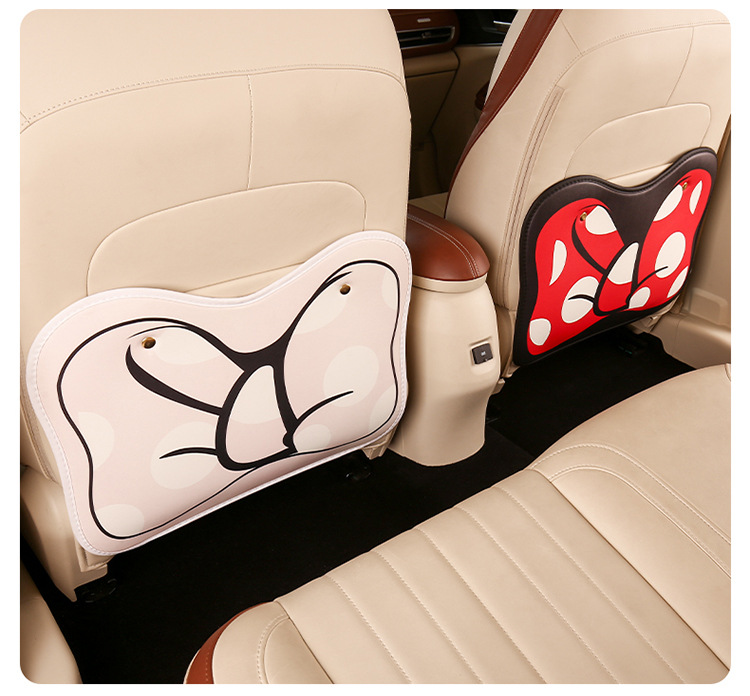 Polka Dot Anti-Kick Pad Chair Back Hanging Short Chair Back Anti-Kick Pad Car Seat Chair Back Anti-Fouling Pad Bow Type