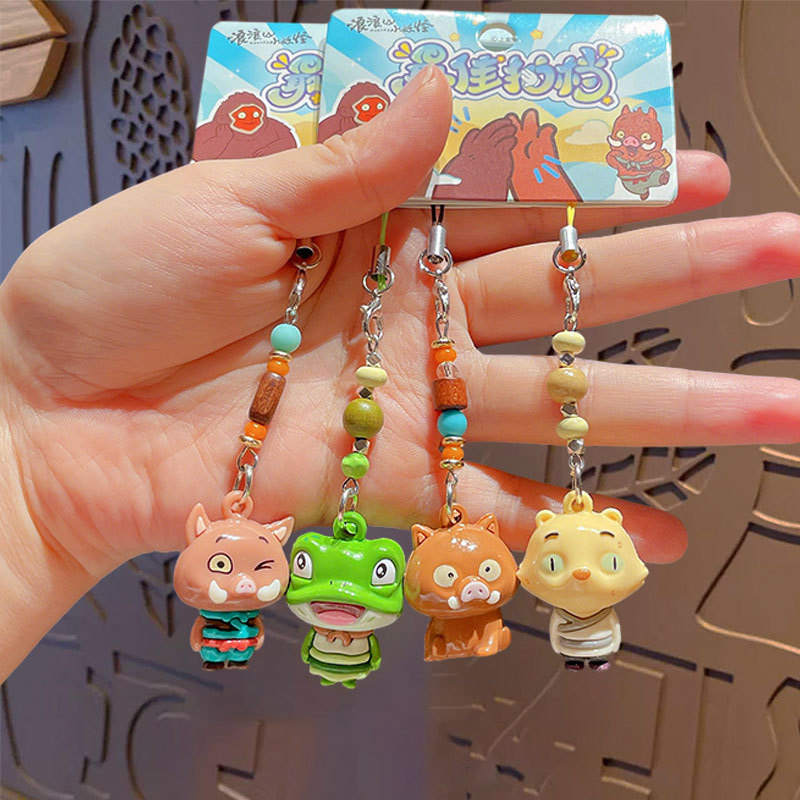Genuine Cartoon Langlang Mountain Little Monster Best Partner Keychain Cute Bag Car Keychain Gift Wholesale