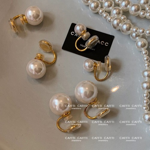 Shi Family Pearl Mosquito Coil Earring Clip for a Niche, High-End Sensibility Earrings with Light Luxury and Refined High-End Feel, Pain-Free and No Piercing Earrings