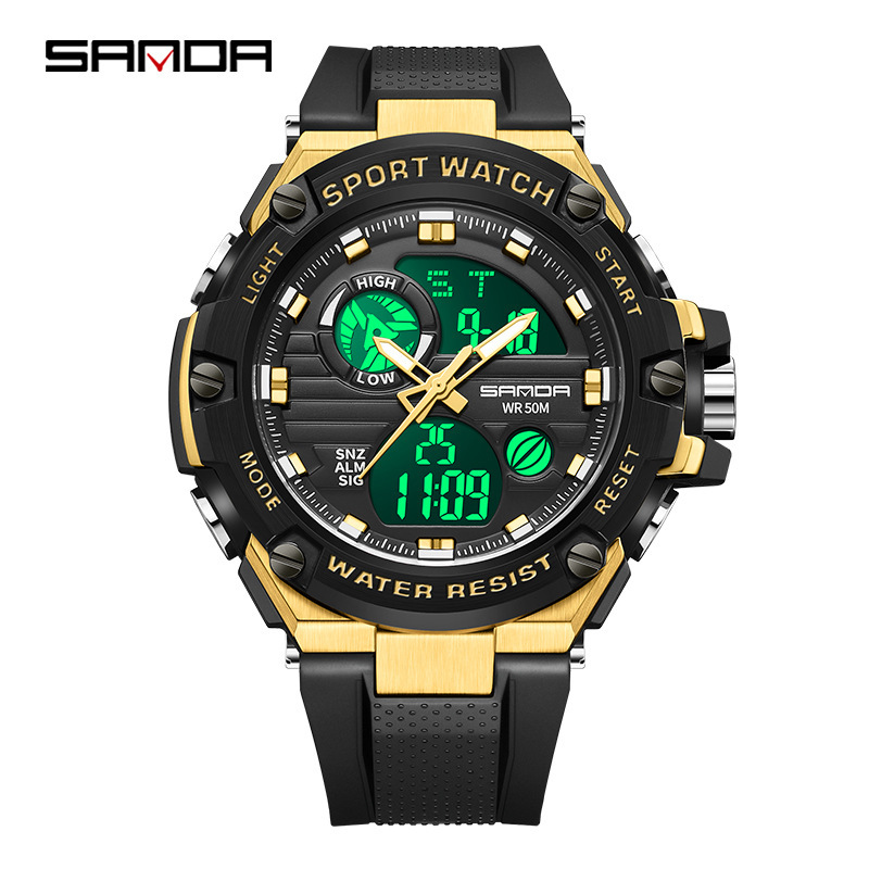 SANDA 3196 Comercio exterior multi-funcional de los hombres en vivo de comercio electrónico popular multi-funcional impermeable reloj deportivo