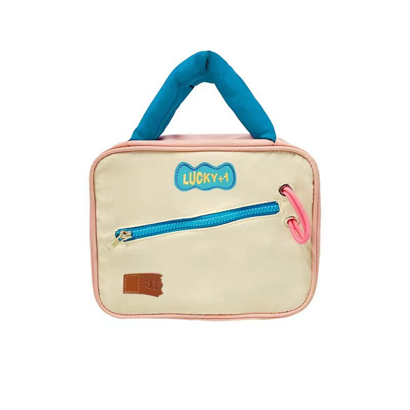 Cute capacious handheld folding cosmetic bag, organizer bag for traveling