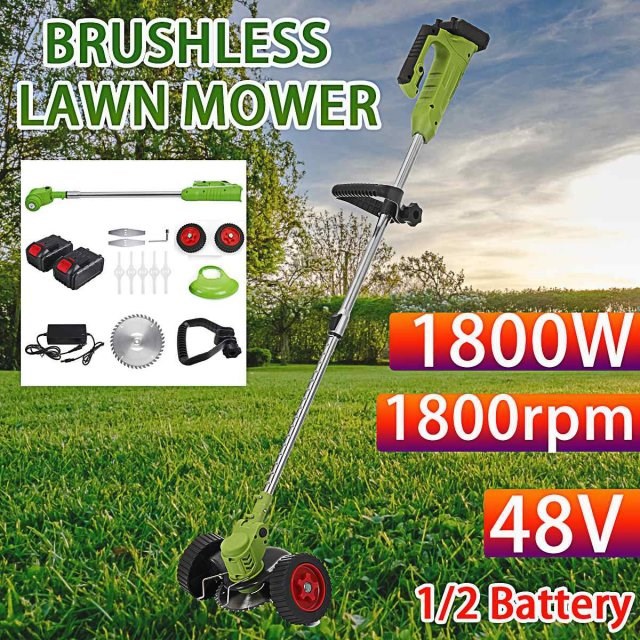 1000W 88V Cordless Electric Lawn Mower Rechargeable Li-ion B