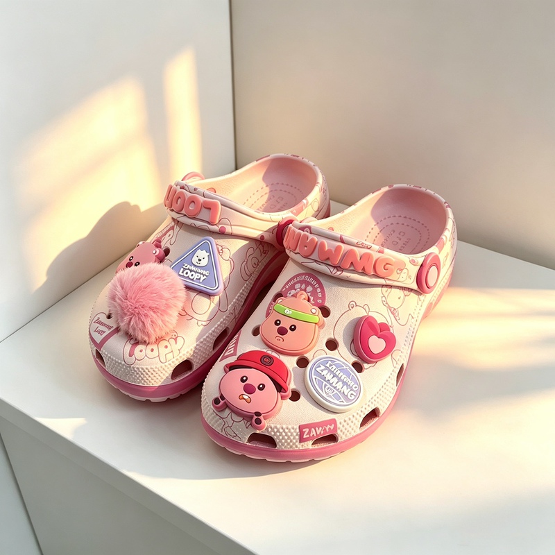 Cross Cute and Adorable Ruby Parent-Child Clogs for Summer, Girls' Cute Princess Style Non-Slip Breathable Beach Sandals Cross Cute and Adorable Ruby Parent-Child Clogs for Summer, Girls' Cute Princess Style Non-Slip Breathable Beach Sandals
