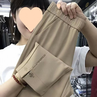 2025 New Summer Style High-Elastic Nine-Point Right-Angle Pants, Fashionable and Versatile, Slimming and Drapedy Fabric, Comfortable, Fashionable and Casual