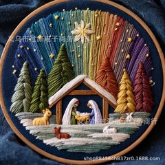 独立站新款Stitch the Holy StoryDIY神圣的故事诞生刺绣缝制套装