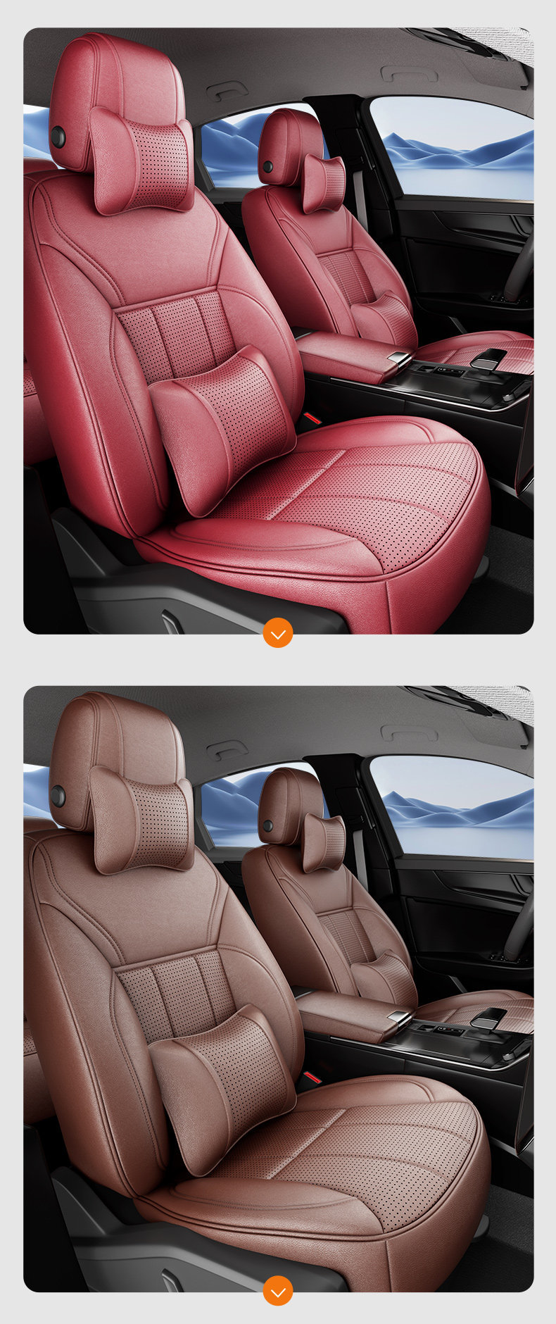 Volkswagen-Specific Leather Seat Covers for Lavida, Sagitar, Id.3, Tayron, Magotan, Passat, Tiguan L, Full Coverage All-Season Seat Covers