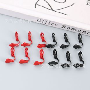 diy earrings accessories poker series spades plum blossom alloy spray paint ear clip wholesale