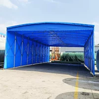 Открытый мобильный палатка с подвижным навесом Большой складской раздвижной сарай телескопический складной навес баскетбольная площадка дождевая навес