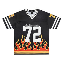 球衣跨境3D数码打印欧美热卖男士T恤复古时尚2026运动宽松镂网眼