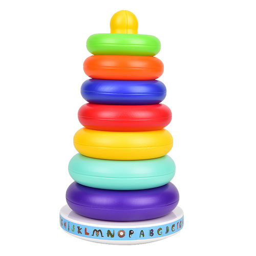 Baby stacking fun, gravity-defying doll for 6-12 month babies, rainbow tower, circle set, early childhood educational toy