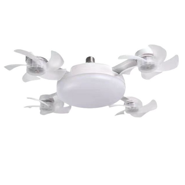 Transfronterizo LED creativo E27 UAV ventilador lámpara dormitorio silencioso fuerte viento atenuación integrado ventilador de techo lámpara de chandelier image 5
