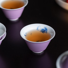 戴紫純手繪冰梅陶瓷茶杯家用品茗杯日式喝茶杯功夫茶具主人杯單杯