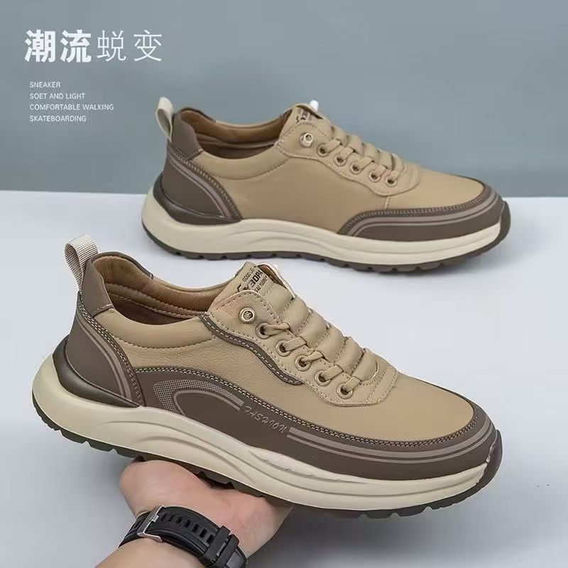 Nuevos zapatos de primavera y verano para hombres, sin cordones de cuero, zapatos casuales de todo fósforo, tendencia de moda, zapatillas ligeras de suela suave y antideslizantes