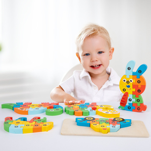 Young children digital cartoon three-dimensional puzzle early education puzzle baby puzzle building blocks boys and girls toys 3-6 years old