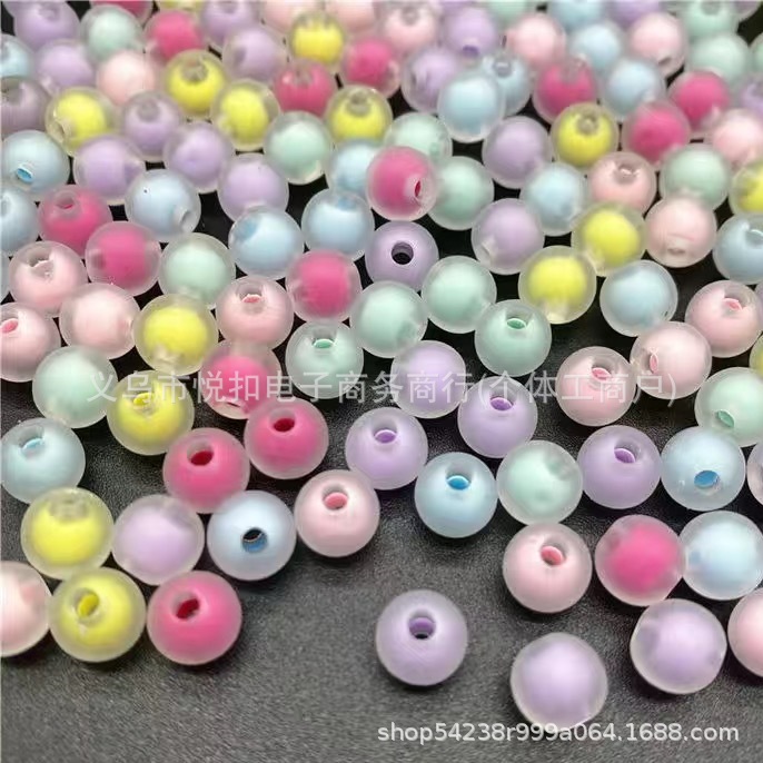 Frosted beads with medium beads 10mm round beads, hole 2mm