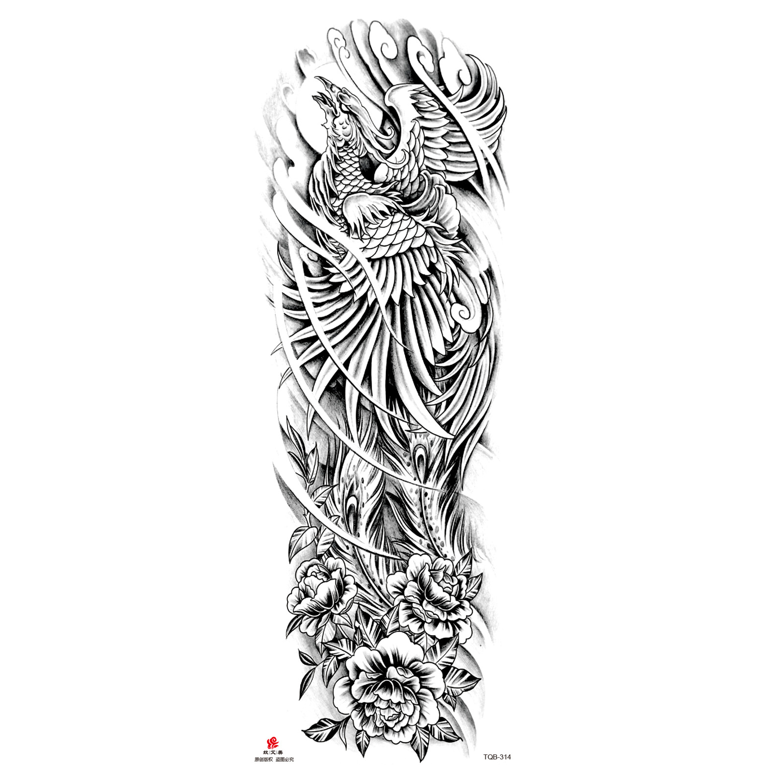 Pegatinas de tatuaje de brazo largo de flor brazo completo tatuaje impermeable tatuaje temporal en stock al por mayor pegatinas de tatuaje de brazo completo