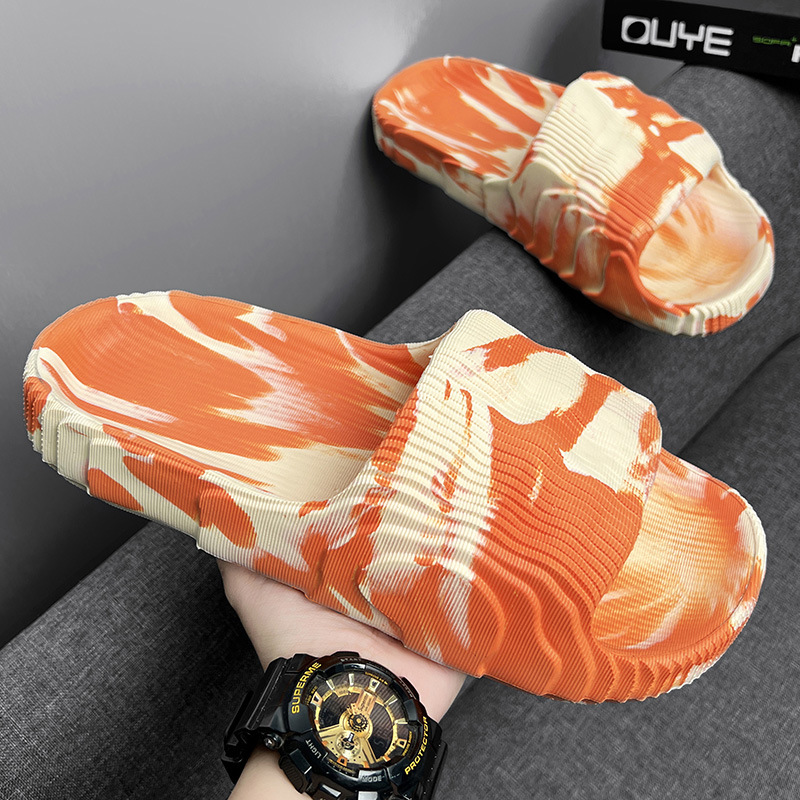 Verano nuevo estilo de moda casual camuflaje coco slipper hombre gran fondo grueso zapatillas caseras parejas