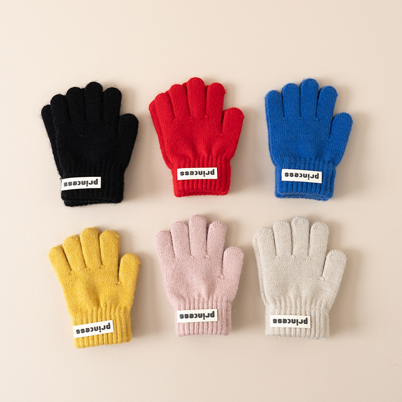 2026 Kidsren's Gloves Winter 2024 New K-Style Five-Finger Girls' Split-Finger Boys' Winter Warm Baby Year of the Horse
