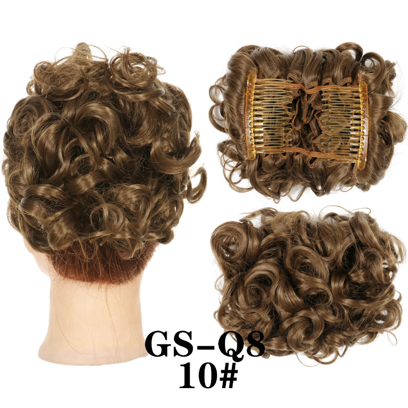 Transfronterizos europeos y estadounidenses rizos brotes de cabello al por mayor mujeres rizos ondas chinas retro flores brotes de caballo cabello de pino peluca