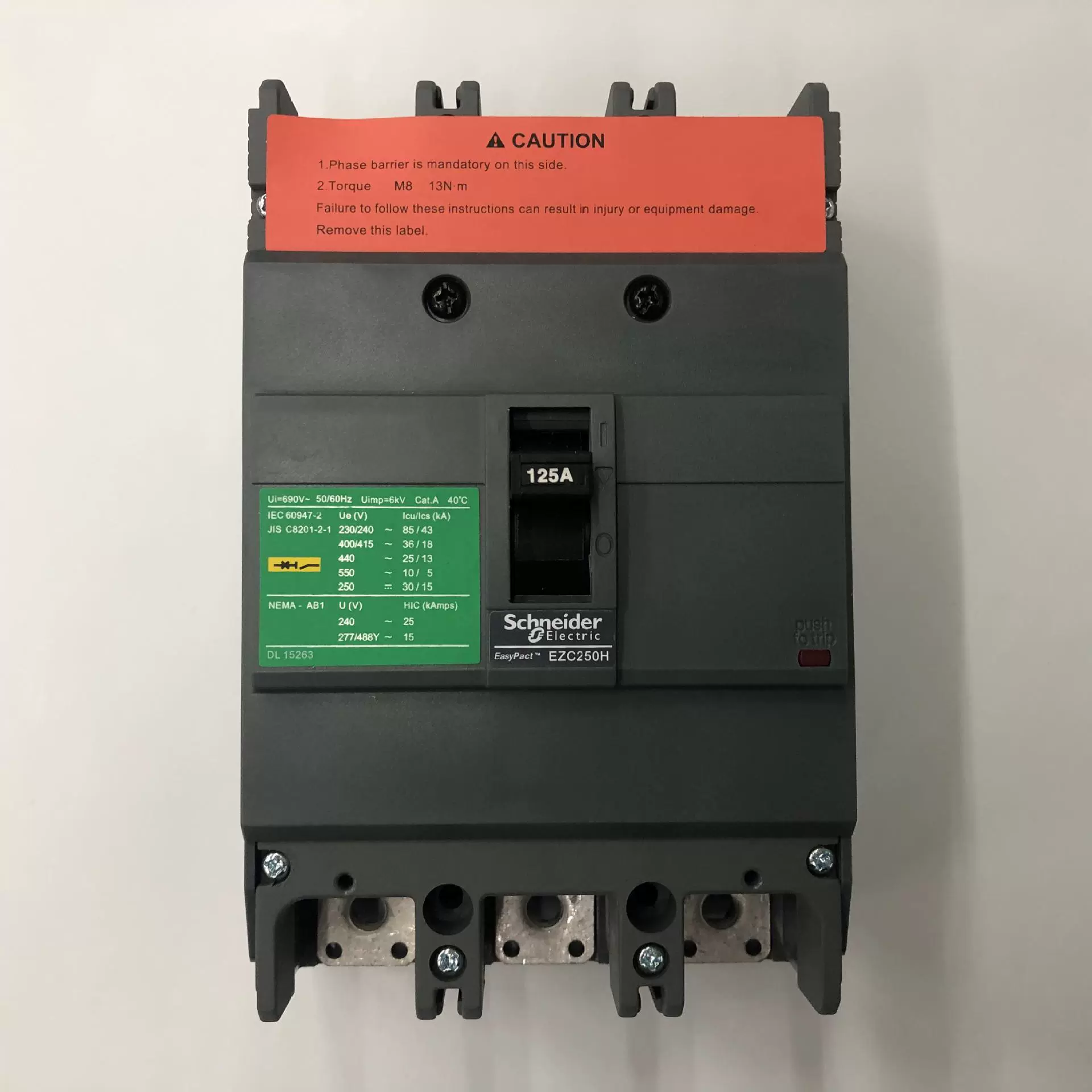 Оригинальный подлинный EZC250H3125 3P 125A воздушный выключатель Schneider с пластиковым корпусом