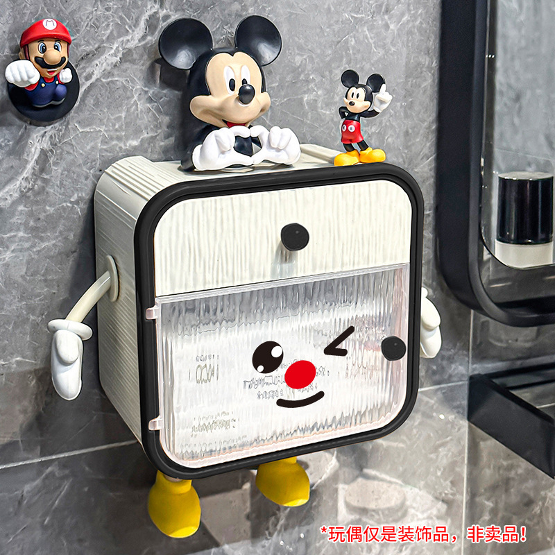 長沢小手創意壁掛け多機能ティッシュボックス家庭用リビングトイレ防塵穴なし紙抜き収納|undefined