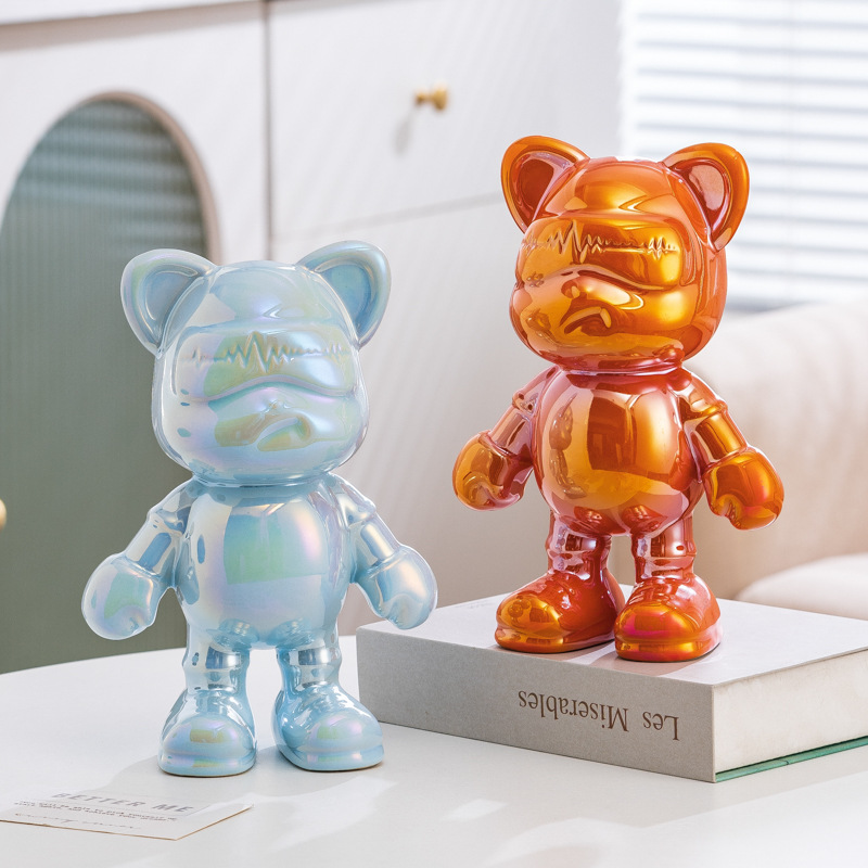 Cerámica violenta osos armario de televisión decoración sala de estar armario de vinos de vestíbulo osos armario de ahorro depósito de ahorro decoración de dibujos animados