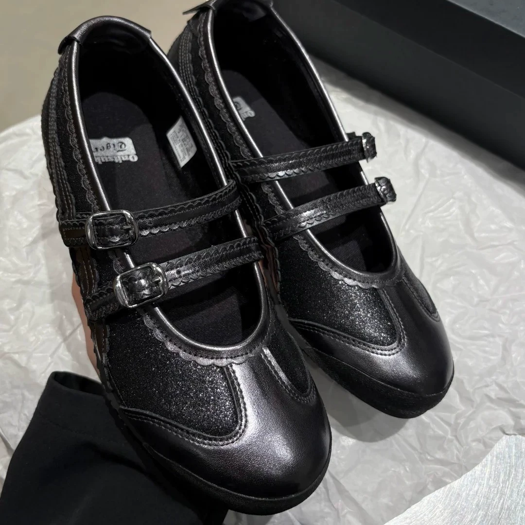 Purehara Tiger Onitsuka Tiger TRGS полупрозрачный рот балетная модель Mary Jane женские нескользящие обувь с мягкой подошвой повседневная обучающая обувь